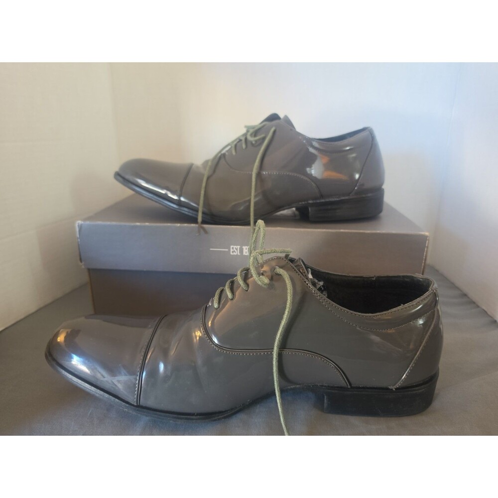 Stacy Adams Men’s Tuxedo Shoes Gala 10M Gray Patent Leather Lace Up 24998-020